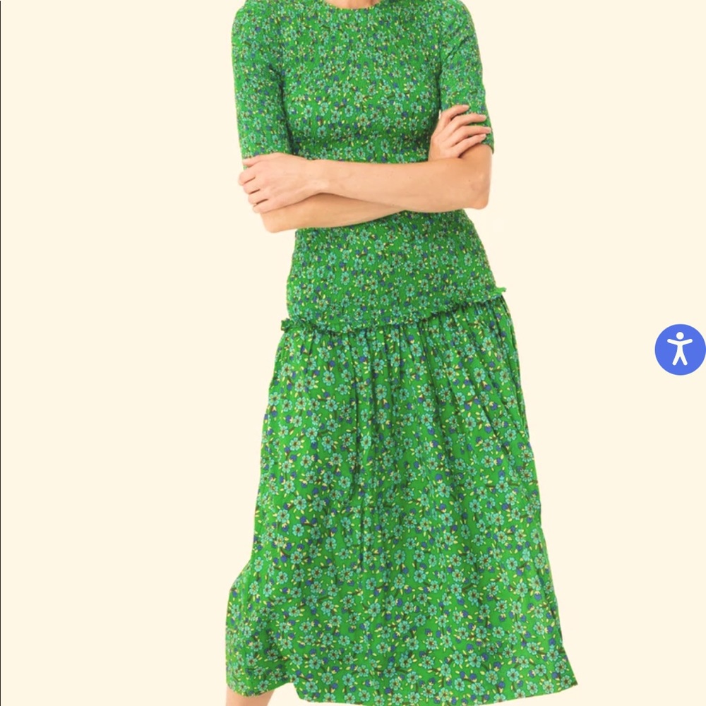 New RHODE Zola Flower green dress